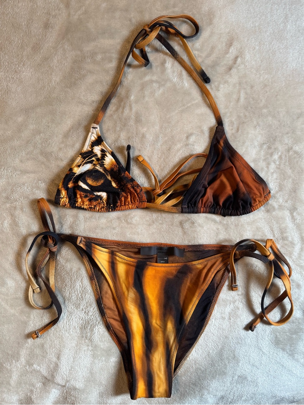 SKIMS Roberto Cavalli Tiger-Print Triangle Bikini Set
